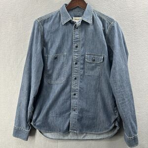 Diesel Workwear Denim Shirt Mens Large Blue Casual Blokecore Button Front Retro